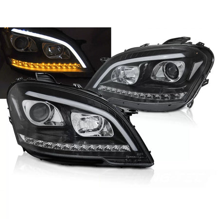Fari Tubi Luce Neri Sequenziali Anteriori per Mercedes ml W164 09-11