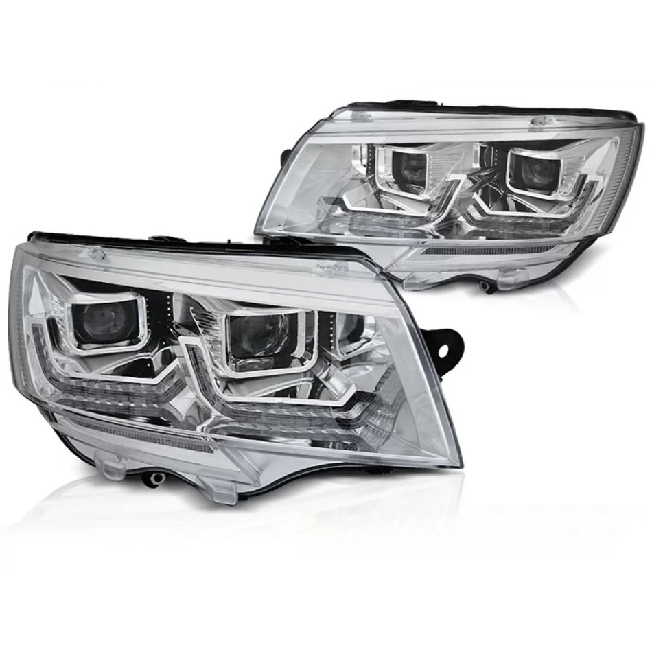 Fari Tubi Luce Diurna Cromati Anteriori VW T6.1 20