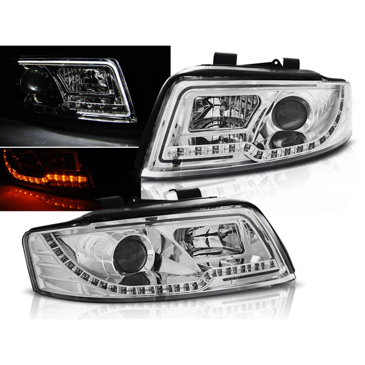 Fari Tubi Luce Cromati Anteriori Audi A4 10.00-10.04
