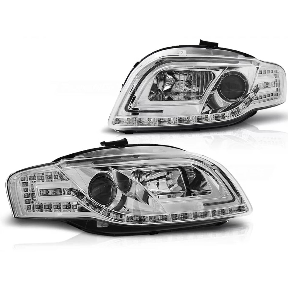 Fari Tubi Luce Cromati per Audi A4 B7 11.04-03.08