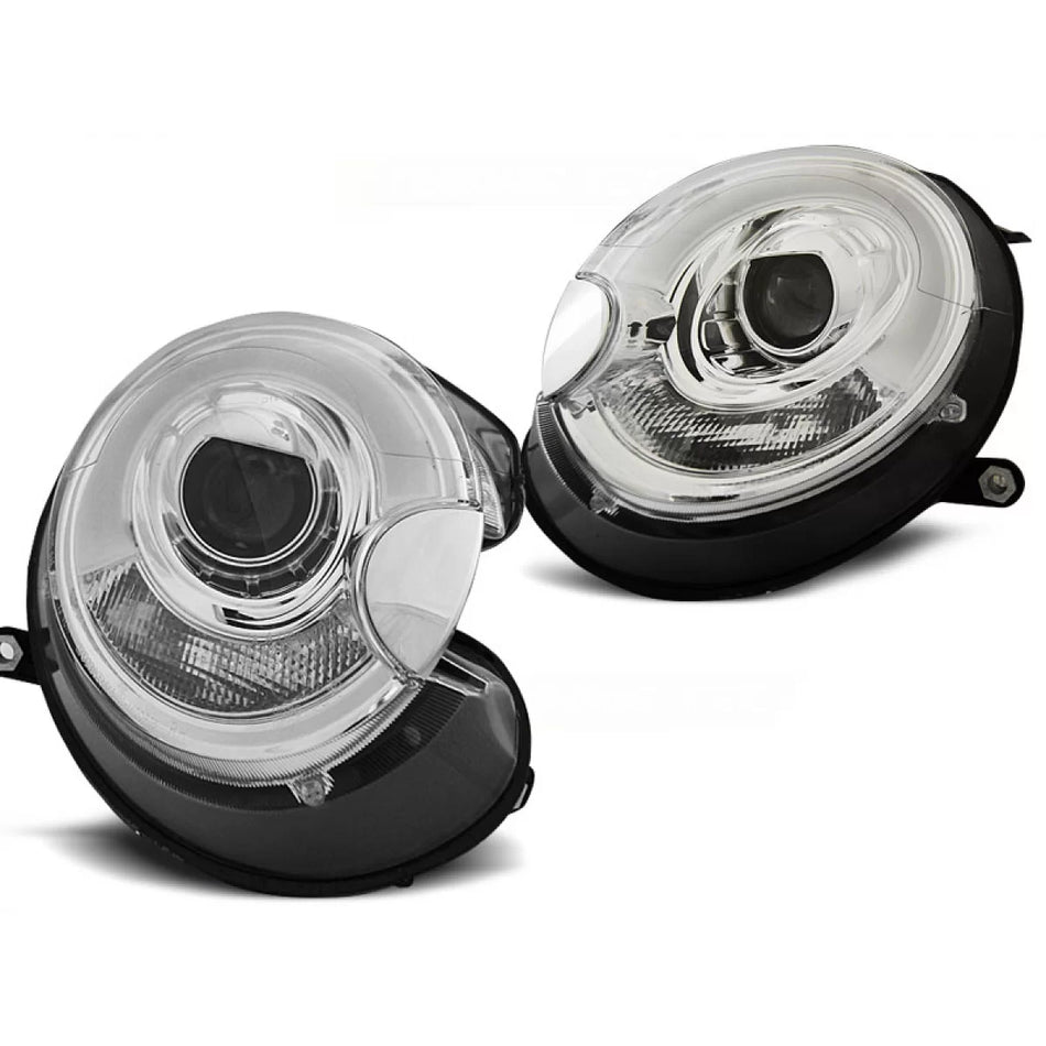 Fari Tubi Luce Cromati Anteriori per BMW Mini Cooper 06-14