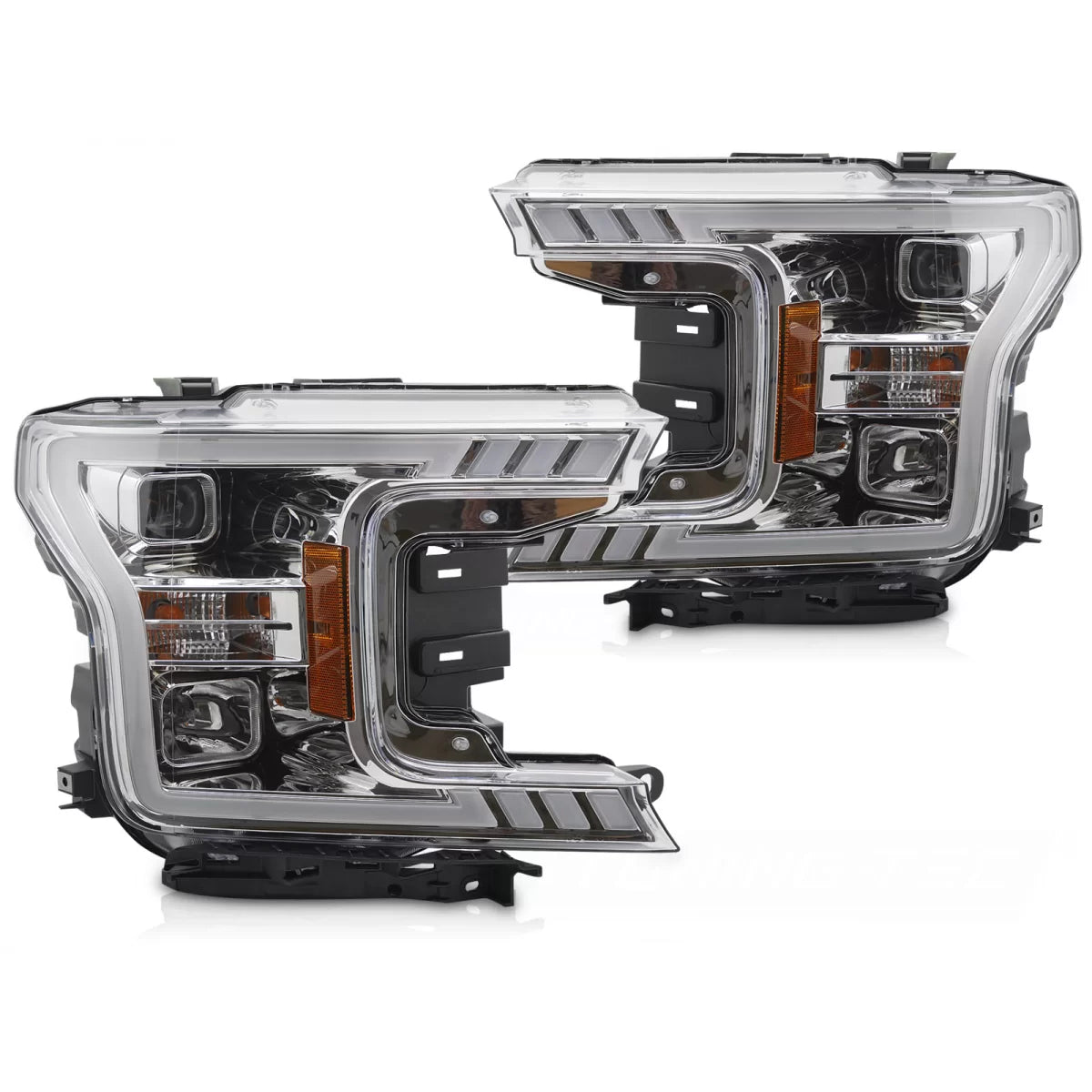 Fari Tubi Luce Cromati Anteriori per Ford F150 MK13 2017-2020