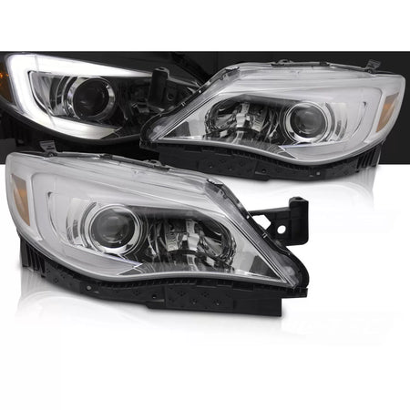 Fari Tubi Luce Cromati Anteriori per Subaru Wrx 08-14