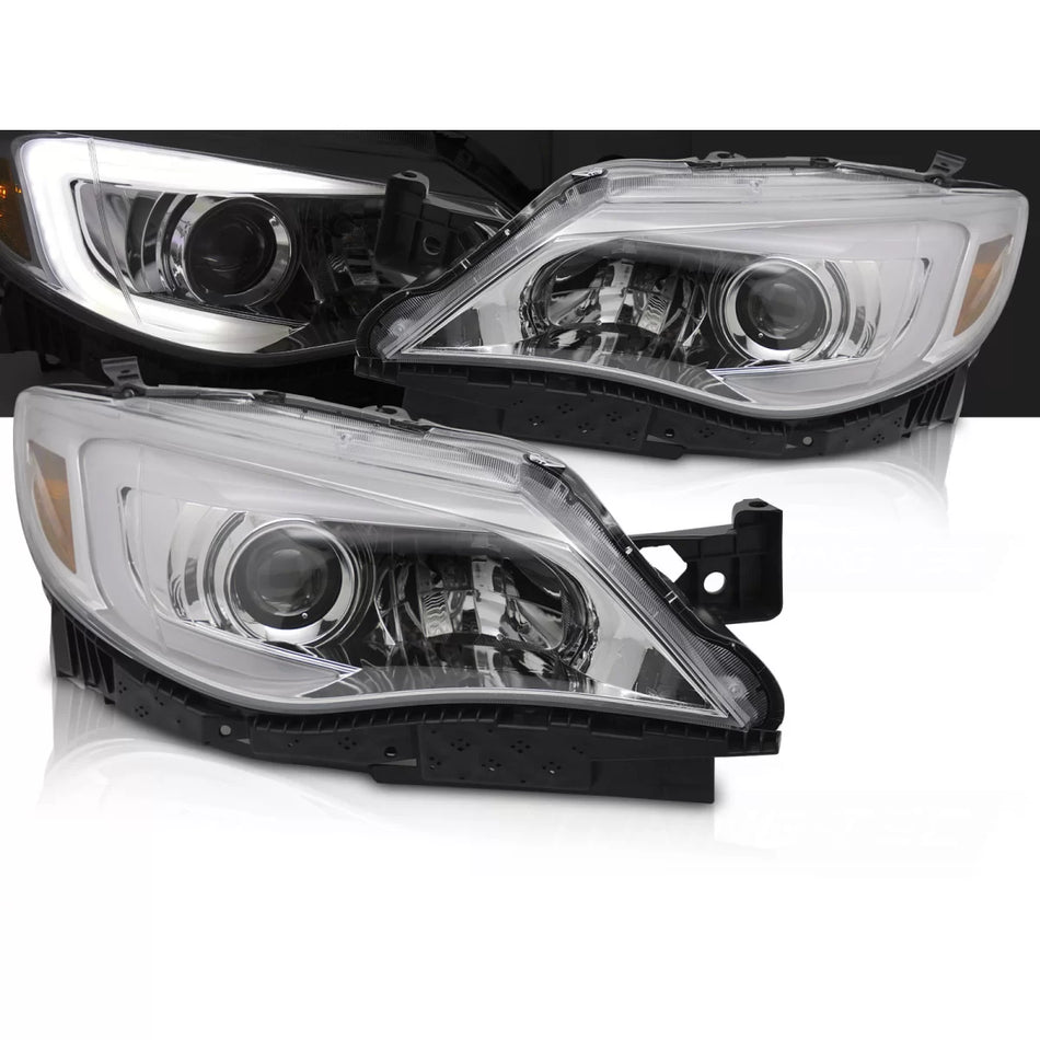 Fari Tubi Luce Cromati Anteriori per Subaru Wrx 08-14