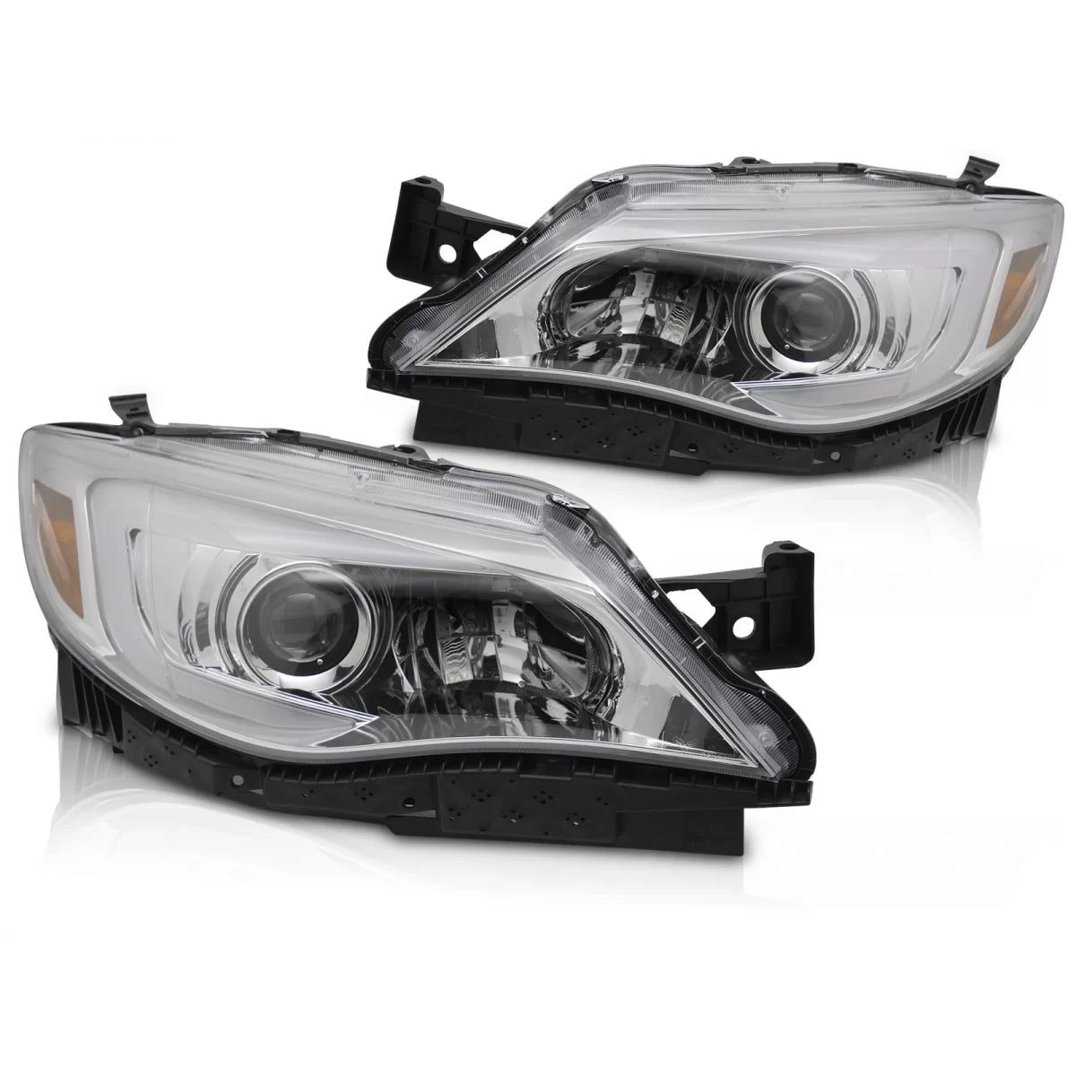 Fari Tubi Luce Cromati Anteriori per Subaru Wrx 08-14