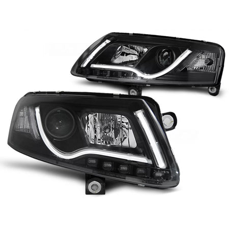 Fari Tubi Luce Diurna Neri per Audi A6 C6 04.04-08