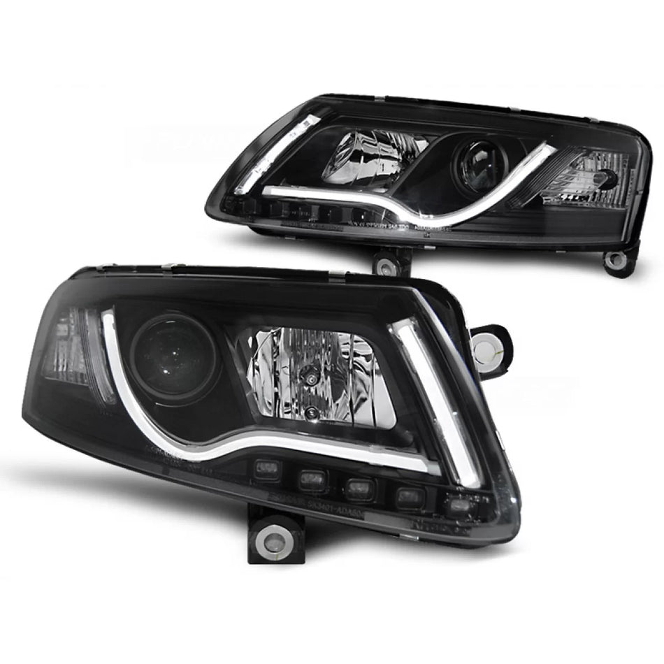 Fari Tubi Luce Diurna Neri per Audi A6 C6 04.04-08
