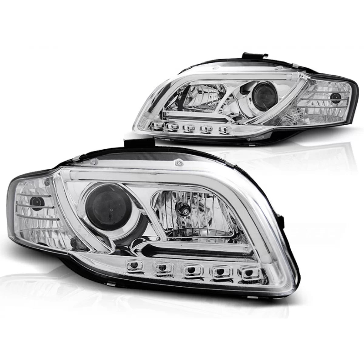 Fari Tubo Luce Diurna Cromato per Audi A4 B7 11.04-03.08