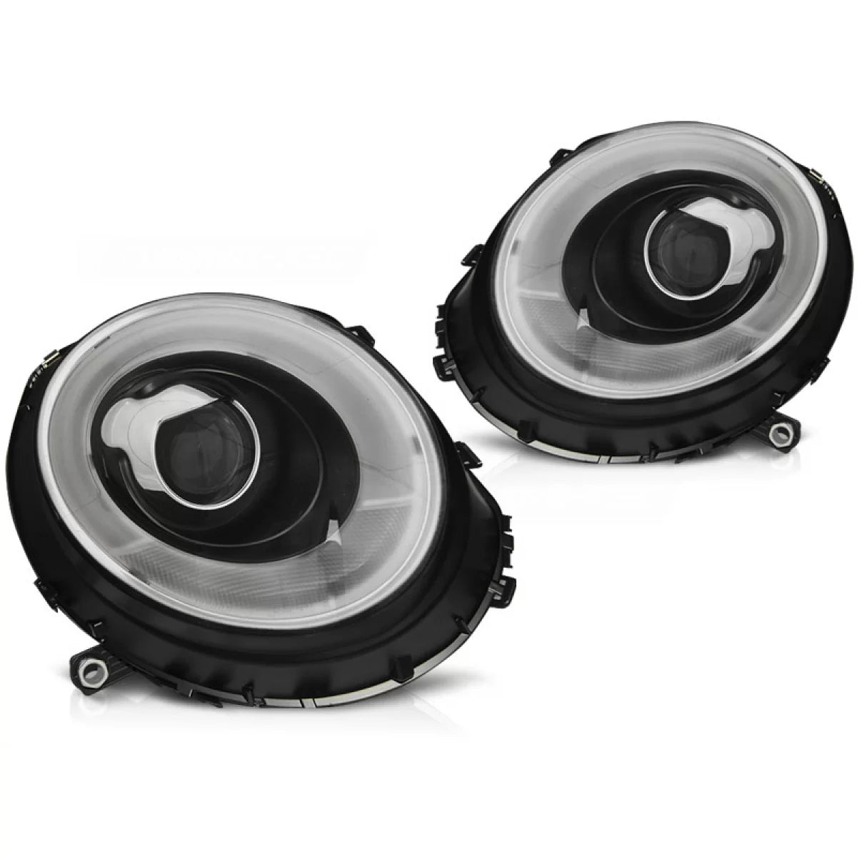 Fari Tubi Luce Neri Anteriori per BMW Mini Cooper 06-14