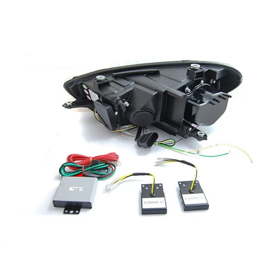 Fari Tubi LED Sequenziali Neri Anteriori per Volkswagen Scirocco 2008-2014
