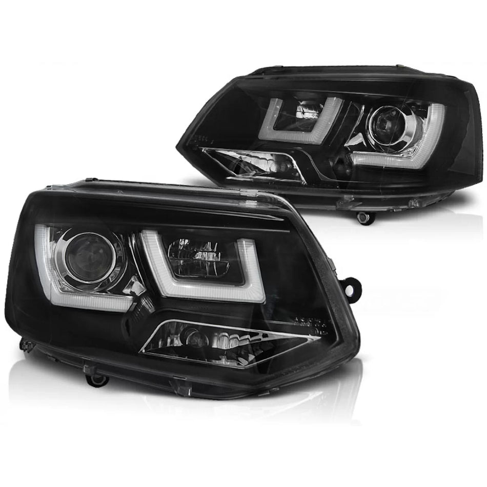 Fari U-led Neri Anteriori per Volkswagen Transporter T5 2010-2015