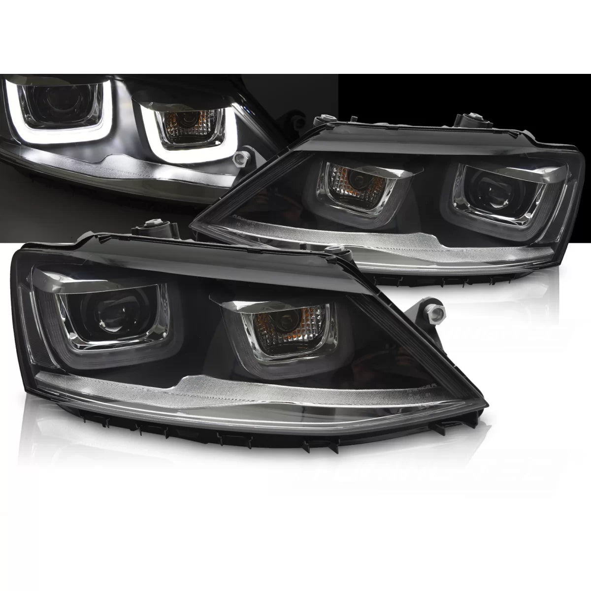 Fari Anteriori con Luci Diurne a LED per Volkswagen Jetta Vi 11-18