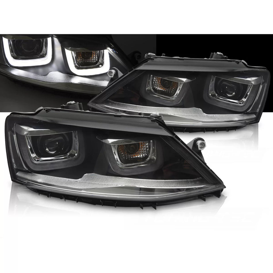 Fari Anteriori con Luci Diurne a LED per Volkswagen Jetta Vi 11-18