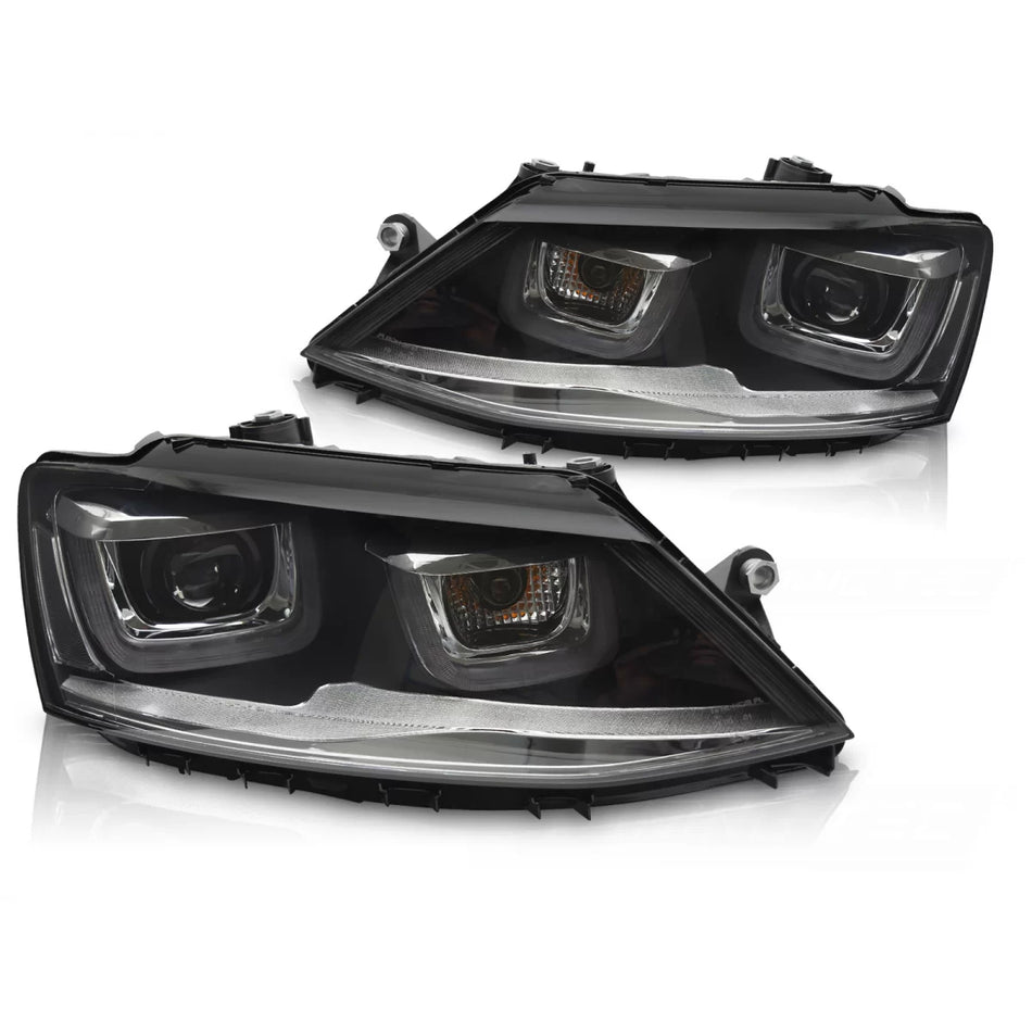 Fari Anteriori con Luci Diurne a LED per Volkswagen Jetta Vi 11-18