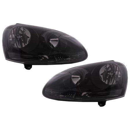 Fari Anteriori All Nero per Volkswagen Golf 5 V 2003-2009 Jetta 2005-2010 LHD
