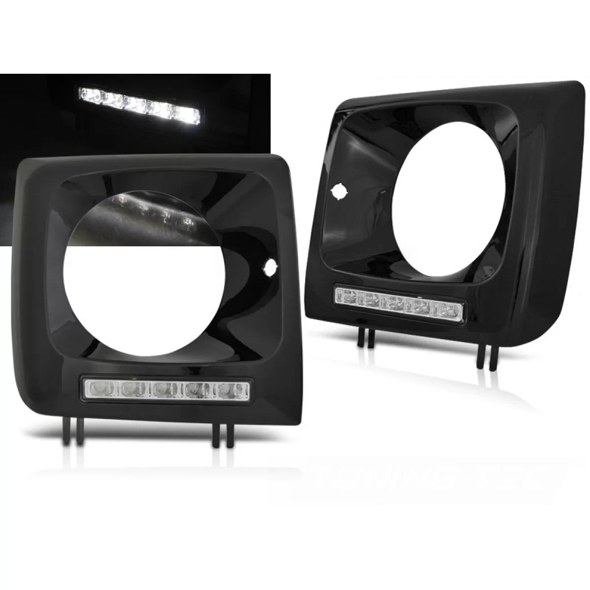 Fari Diurni LED Neri Anteriori per Mercedes W461 W463 01-12