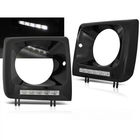Fari Diurni LED Neri Anteriori per Mercedes W461 W463 01-12
