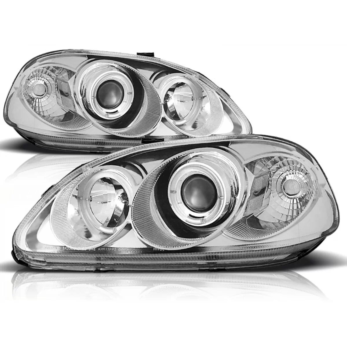 Fanali Angel Eyes Cromati per Honda Civic 09.95-02.99