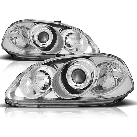 Fanali Angel Eyes Cromati per Honda Civic 09.95-02.99
