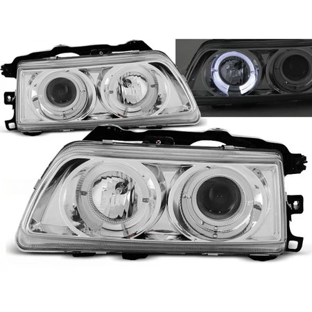 Fanali Angel Eyes Cromati Anteriori per Honda Crx 09.87-89