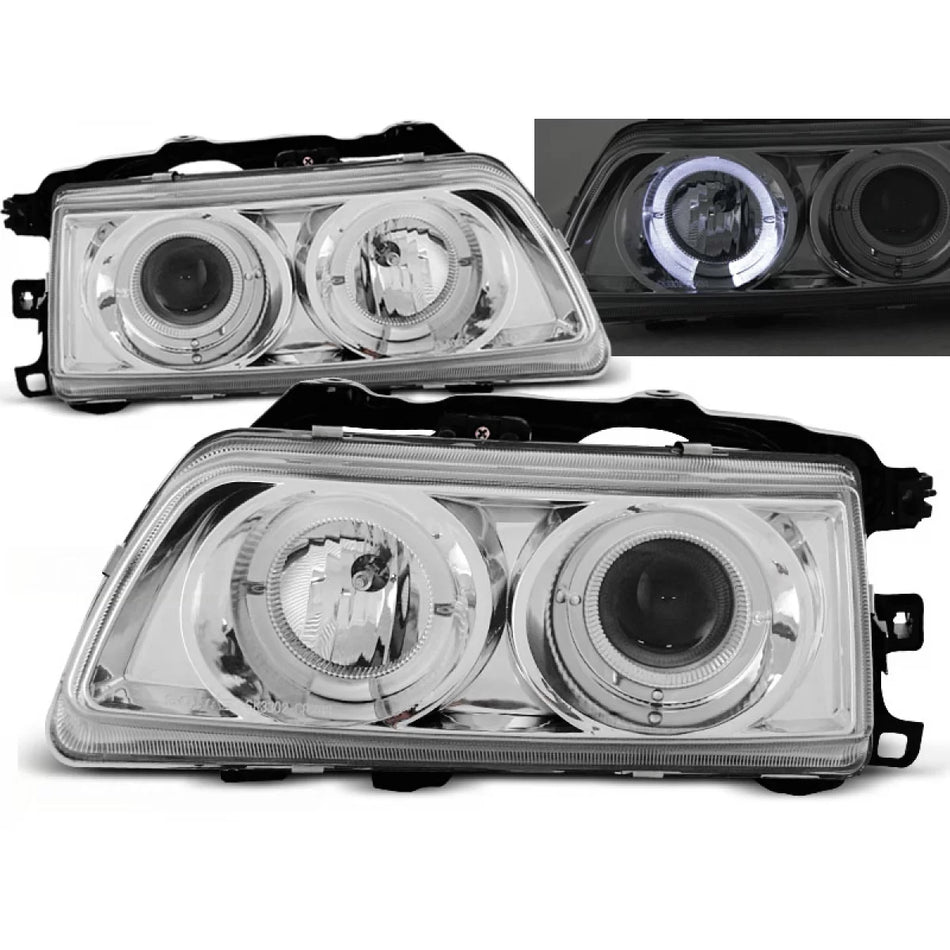 Fanali Angel Eyes Cromati Anteriori per Honda Crx 09.87-89