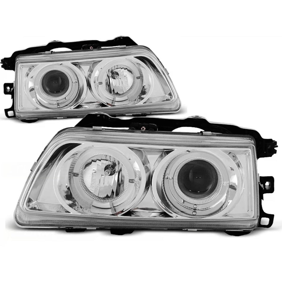 Fanali Angel Eyes Cromati Anteriori per Honda Crx 09.87-89
