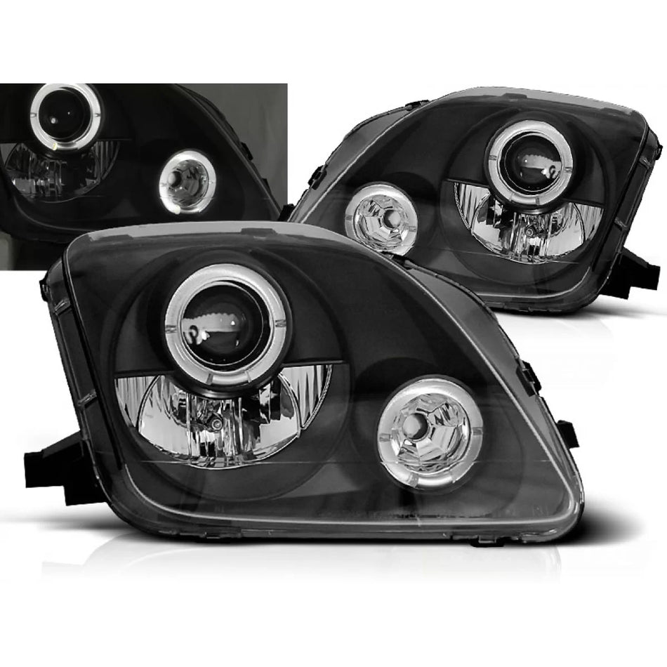 Fanali Angel Eyes Neri per Honda Prelude 02.97-01