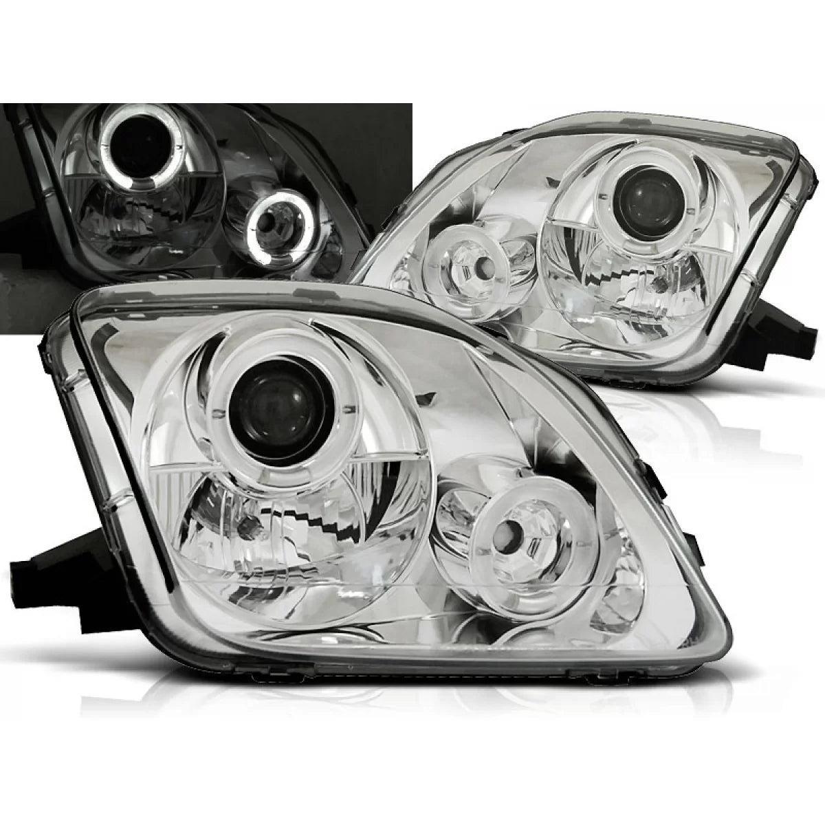 Fanale Angel Eyes Cromato Anteriore per Honda Prelude 02.97-01