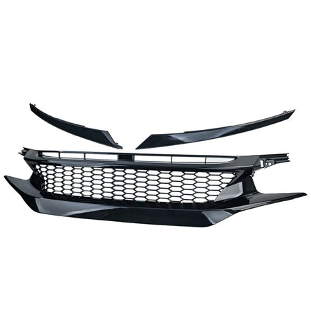 Griglia Radiatore Nido D'ape Lucida Anteriore per Honda Civic X Fc Fk 2016-2020