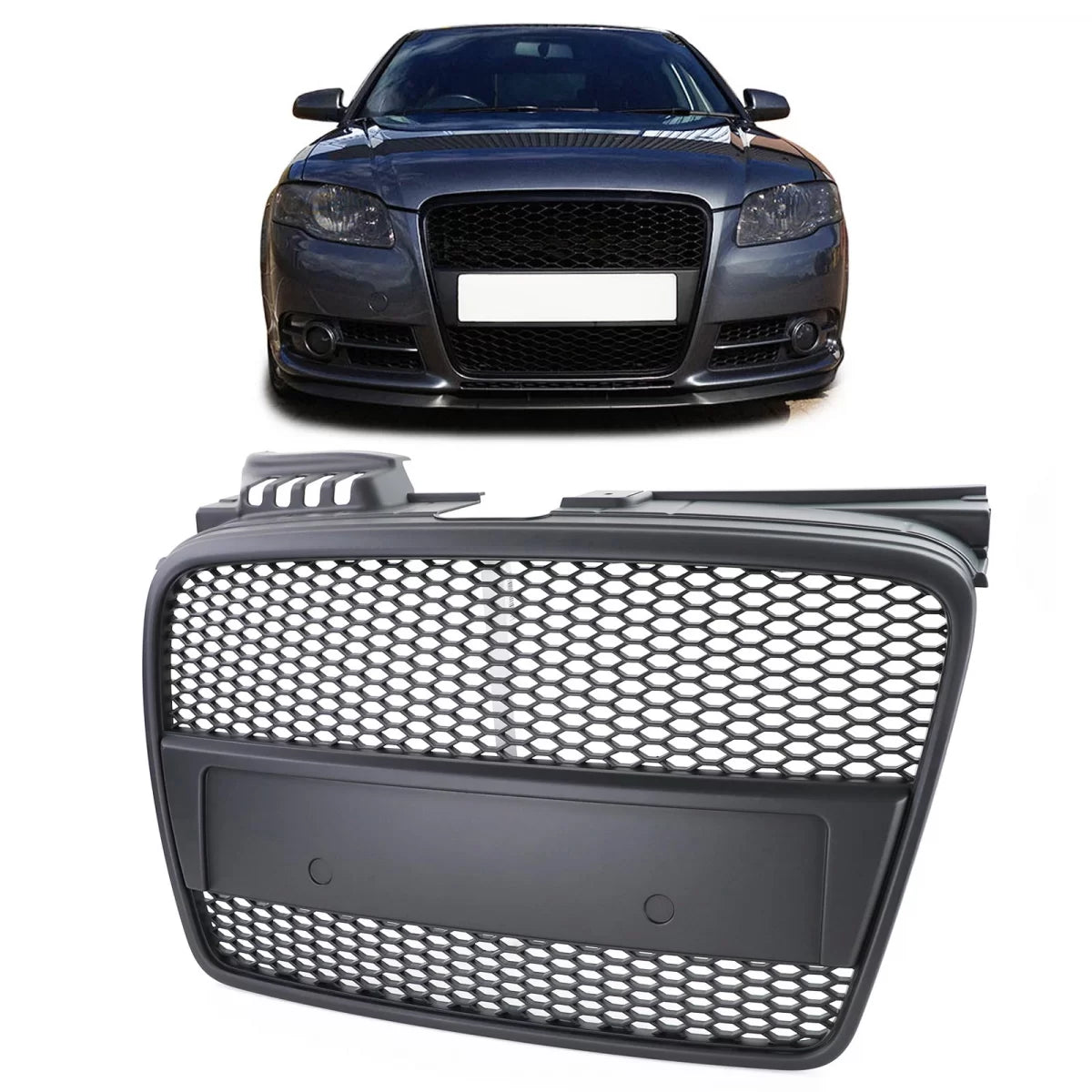 Griglia Nido D'ape Nera Anteriore per Audi A4 B7 04-07 Cabriolet