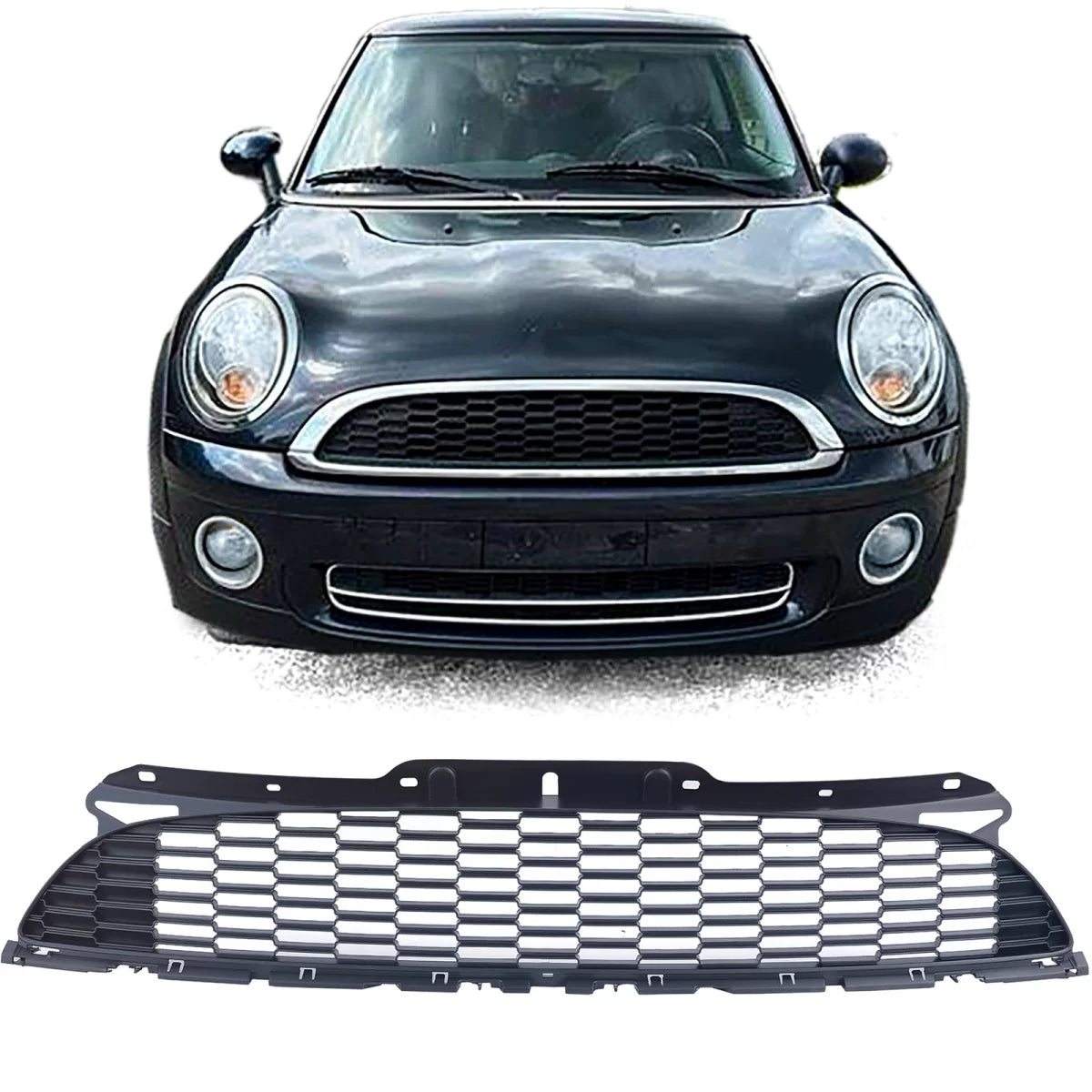 Griglia Nido D'ape Nero Opaco Anteriore per Mini One Cooper Jcw R56 R57 R58 R59