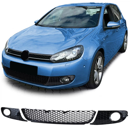 Griglia Nido D'ape Lucida Paraurti Fendinebbia per Volkswagen Golf 6 08-13
