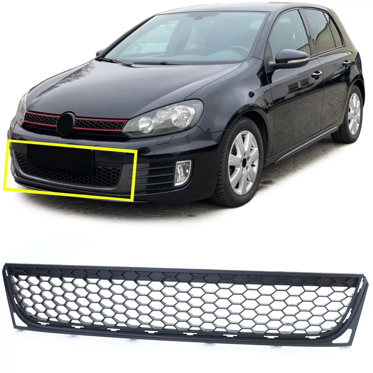 Griglia a Nido D'ape Anteriore Paraurti per Volkswagen Golf 6 08-12 GTI GTD