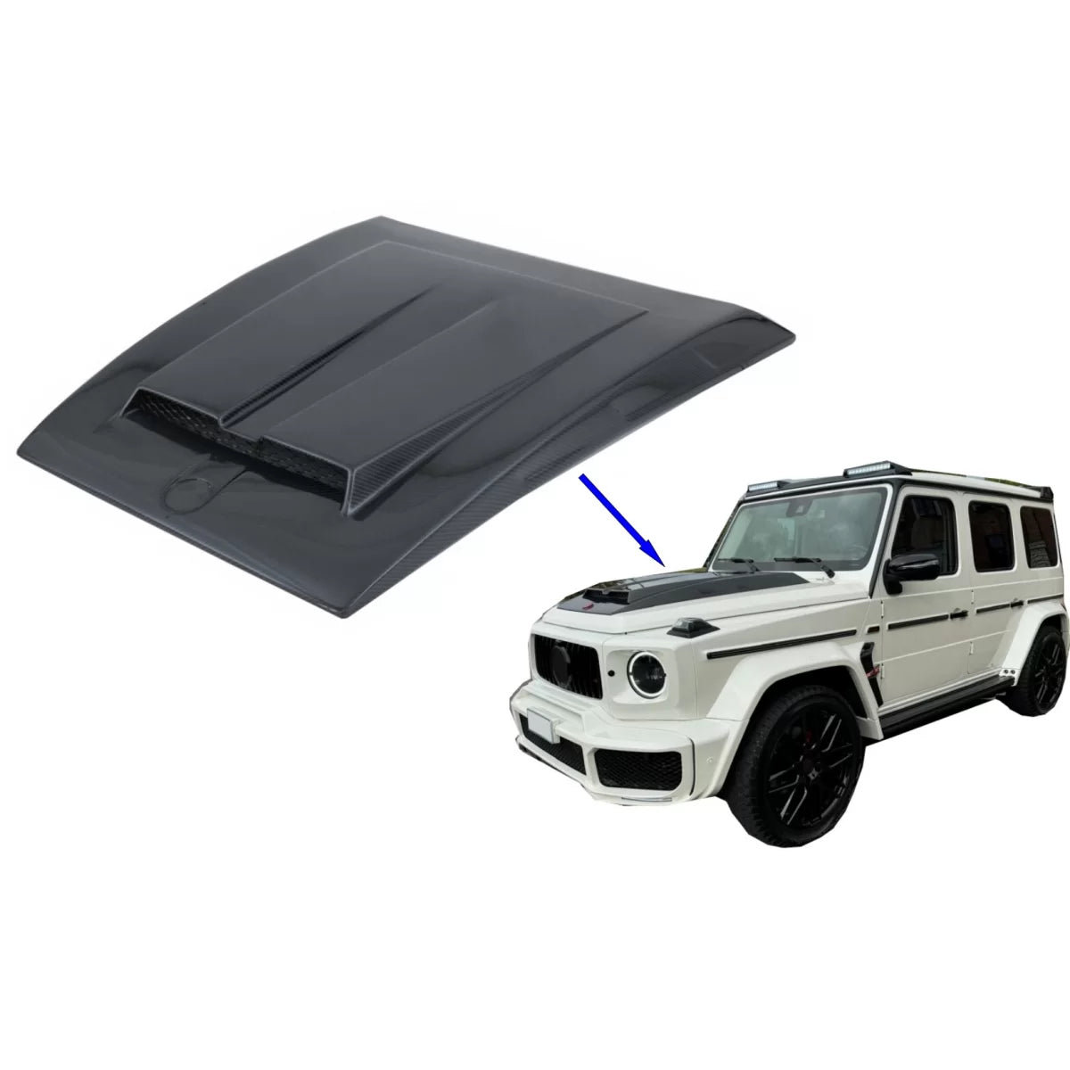 Cofano con Presa D'aria Anteriore in Carbonio per Mercedes Classe G W463