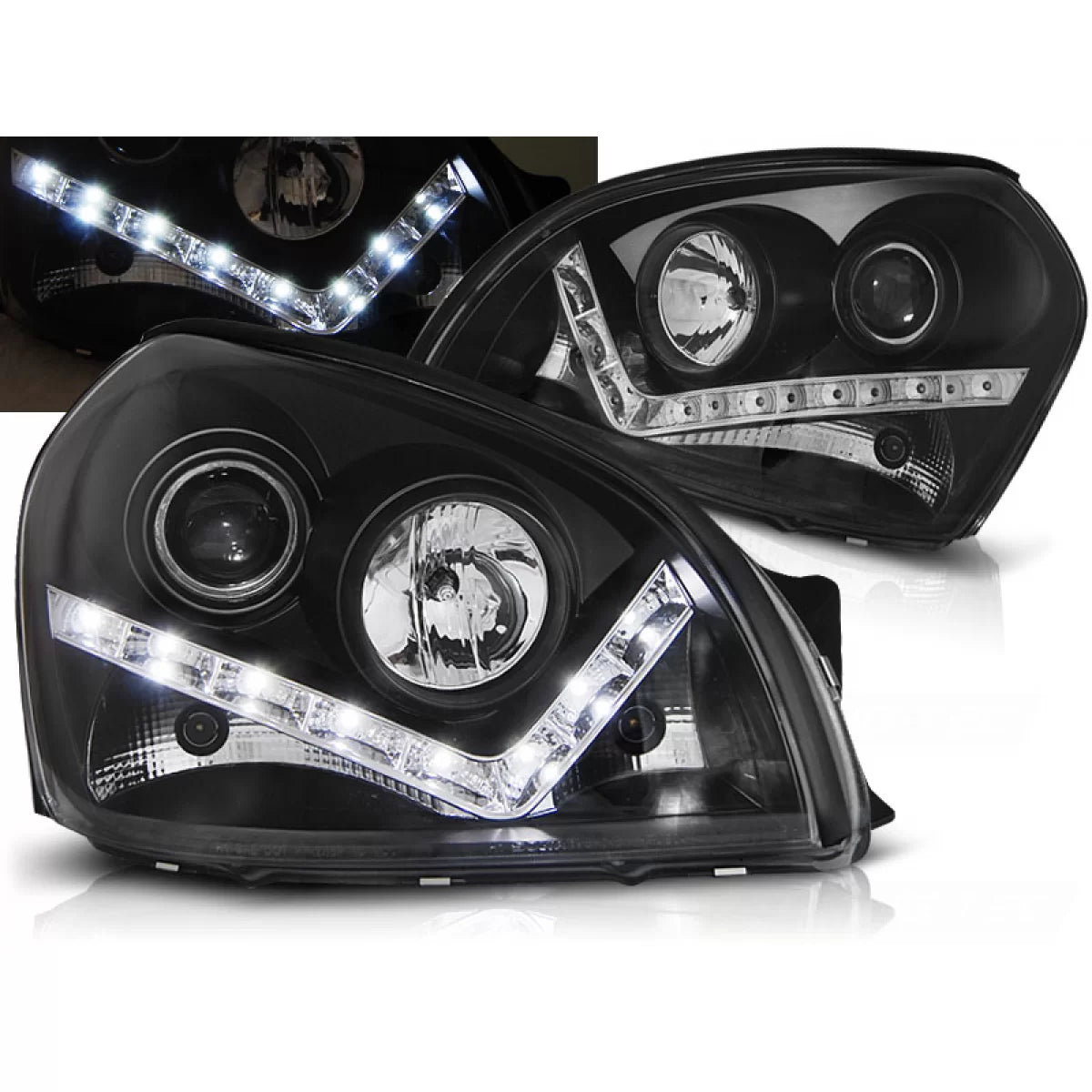 Fanale Diurno Anteriore Nero per Hyundai Tucson 07.04-10