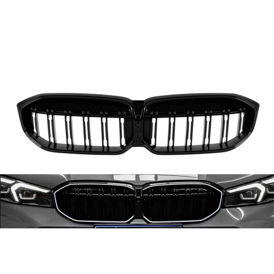 Griglia Anteriore Nera Illuminata Doppie Barre per BMW Serie 3 G20 dal 2023