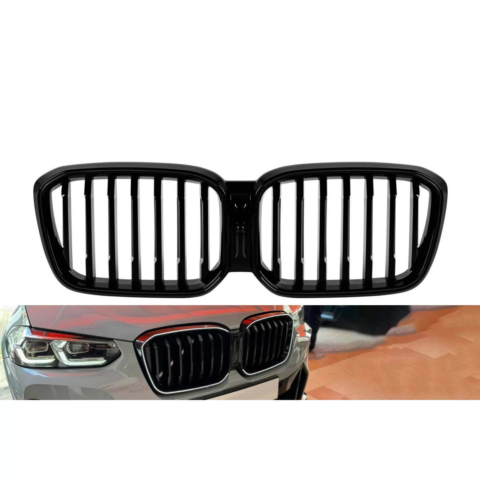 Griglia Anteriore Illuminata con Singole Alette Nera per BMW X3 G01 2022-2024