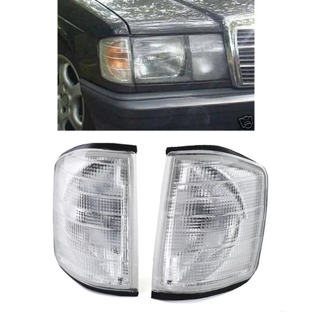 Indicatori Bianchi Anteriori Coppia per Mercedes 190 W201 82-93
