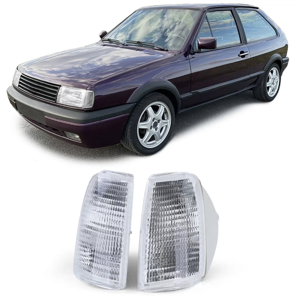 Indicatori Bianchi Anteriori Coppia per Volkswagen Polo 86c 90-94