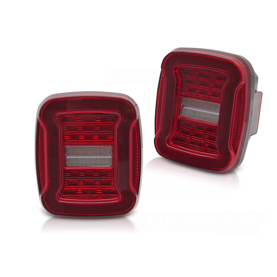 Fanale Posteriore LED Rosso Bianco per Jeep Wrangler Yj 91-96 Tj 96-06