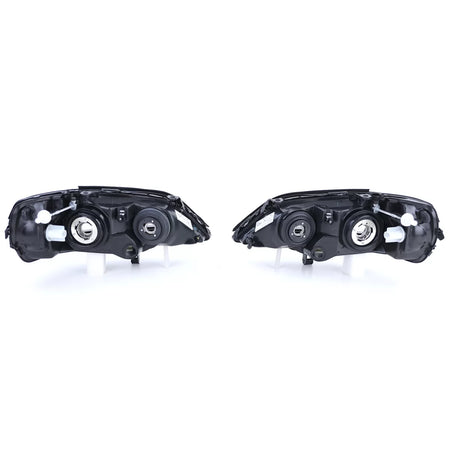 Fanali Anteriori Neri Vetro Trasparente Dx e Sx per Opel Astra G 1997-2004