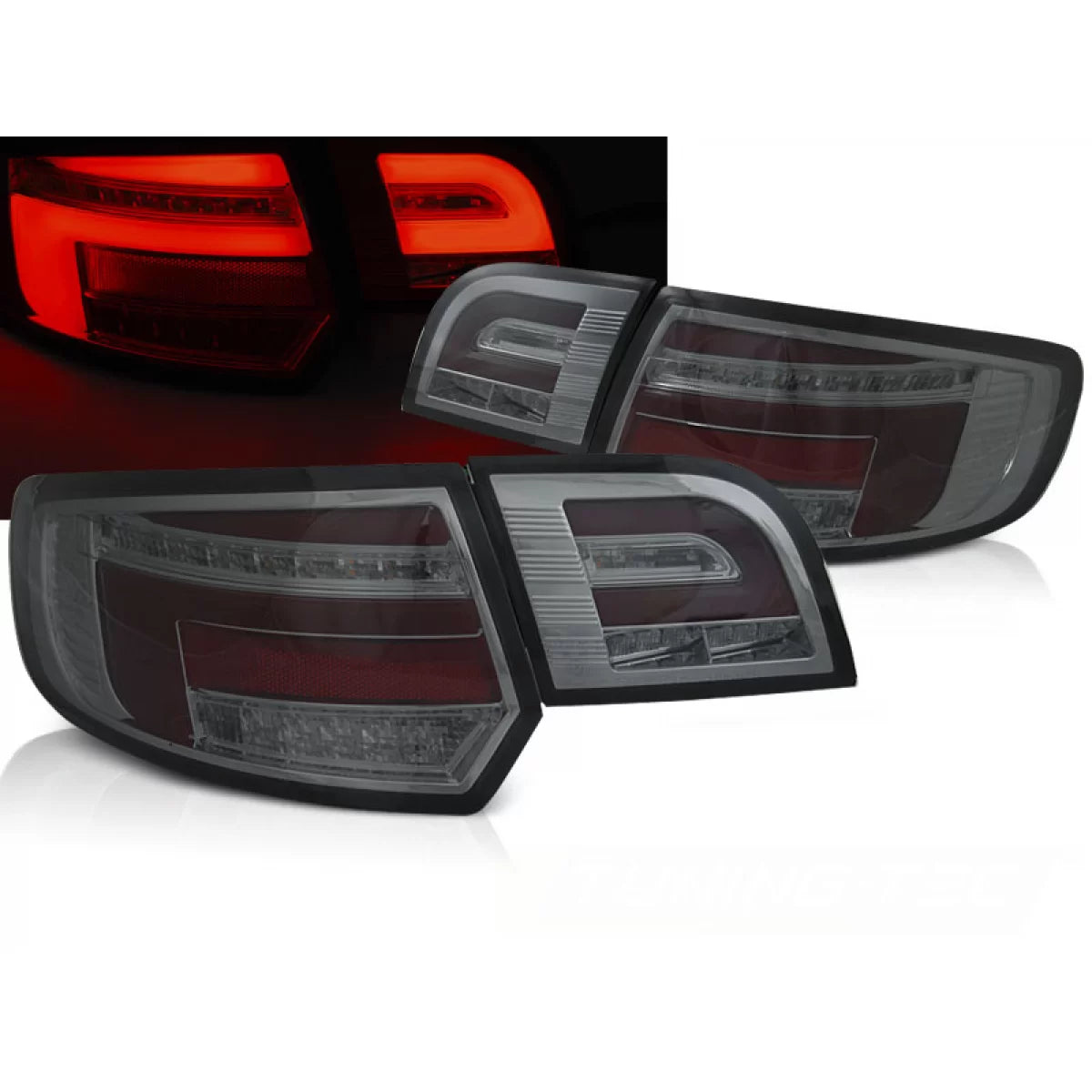 Fanali Posteriori LED Rossi Fumé Sequenziali per Audi A3 8P 5 Porte 03-08