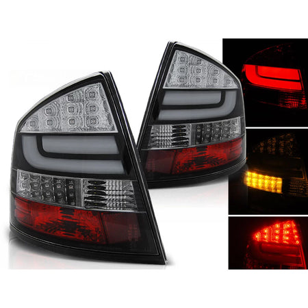 Fanali Posteriori LED Neri per Skoda Octavia Ii Berlina 04-12