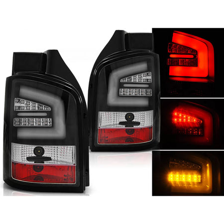 Fanali Posteriori LED Neri per Volkswagen T5 04.03-09