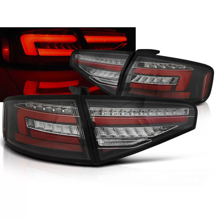 Fanali Posteriori LED Neri Sequenziali per Audi A4 B8 12-15 Berlina OEM