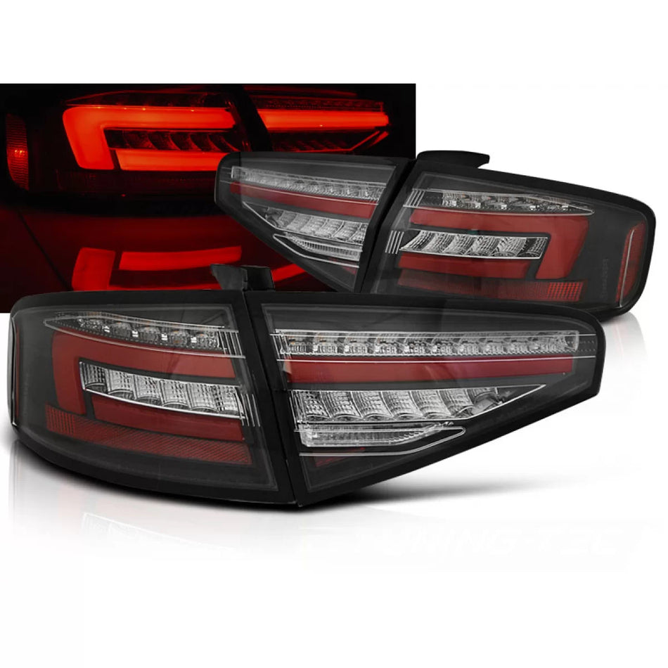 Fanali Posteriori LED Neri Sequenziali per Audi A4 B8 Berlina 12-15 OEM