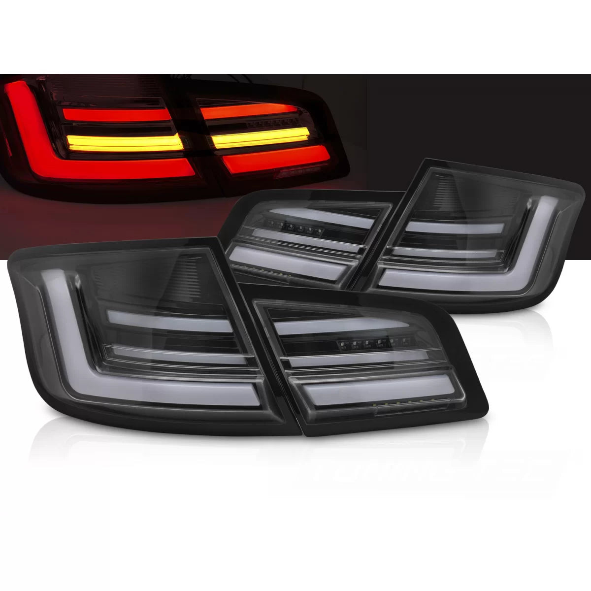 Fanali Posteriori LED Neri Sequenziali per BMW F10 2010-2013