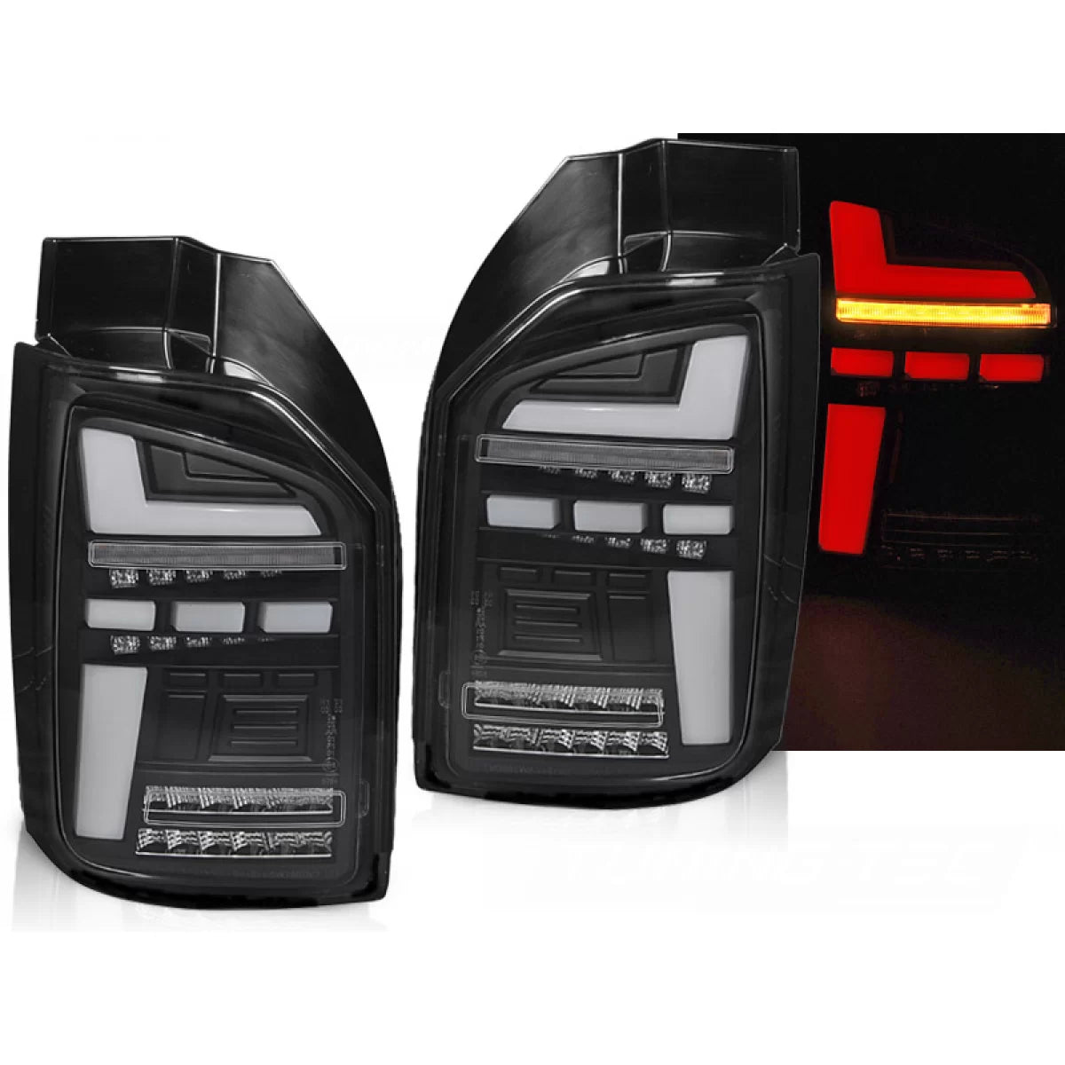 Fanali Posteriori LED Neri Sequenziali per VW T6 15-19 OEM Lampadina