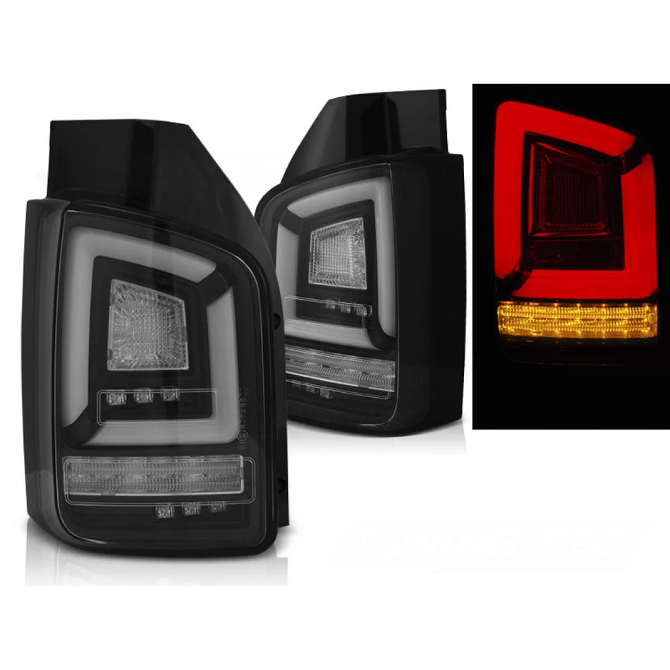 Fanali Posteriori LED Neri Sequenziali per VW T5 04.03-09