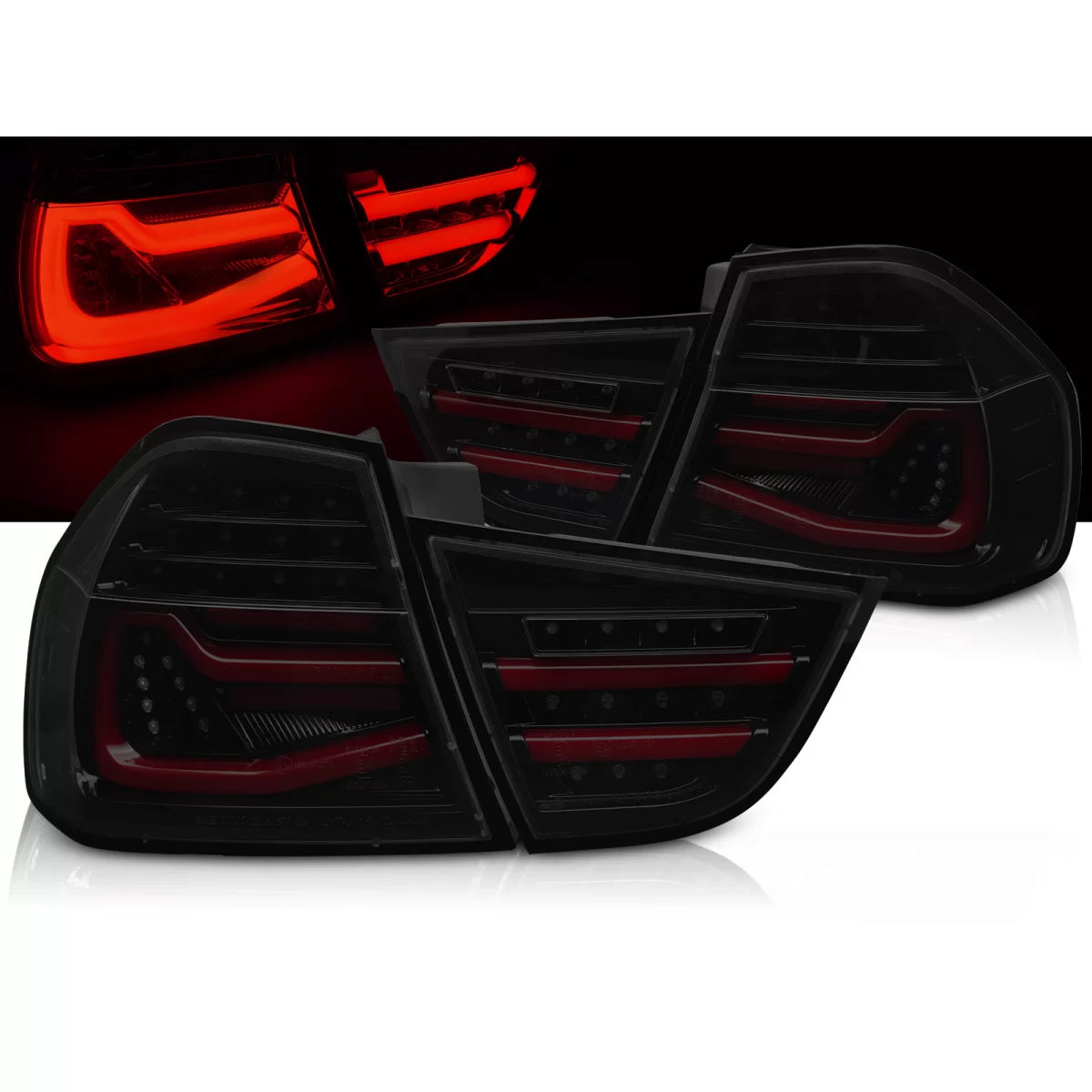 Fanali Posteriori LED Neri Fumo Sequenziali per BMW E90 09-11